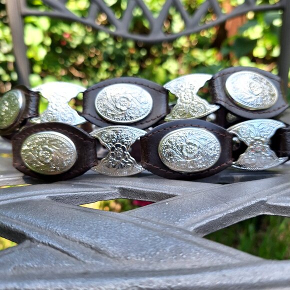 NWT Women’s Tractor Supply Western Concha Belt L  Leather - Picture 2 of 6